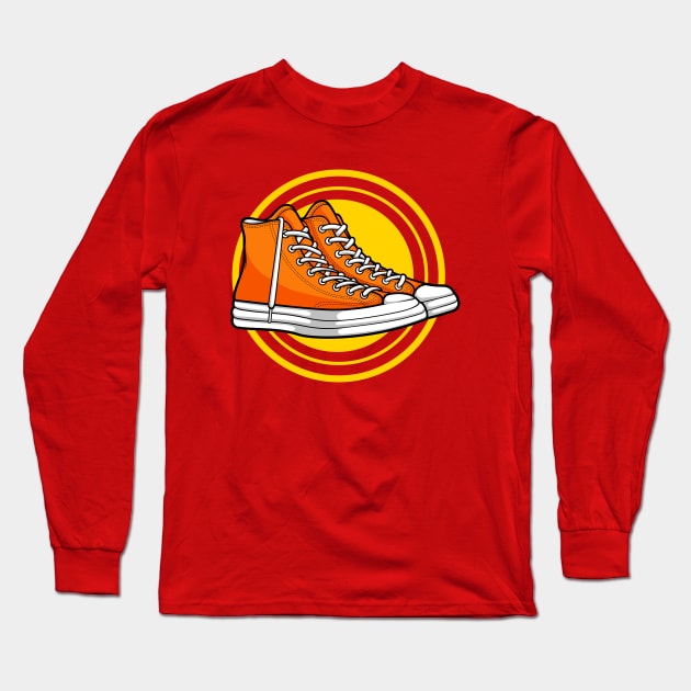 Total Orange Skate Sneaker Long Sleeve T-Shirt by milatees